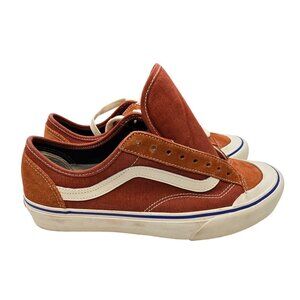 Vans Old Skool Rust Orange & White Canvas/Suede Sneakers Unisex Size 8.5 Y2K